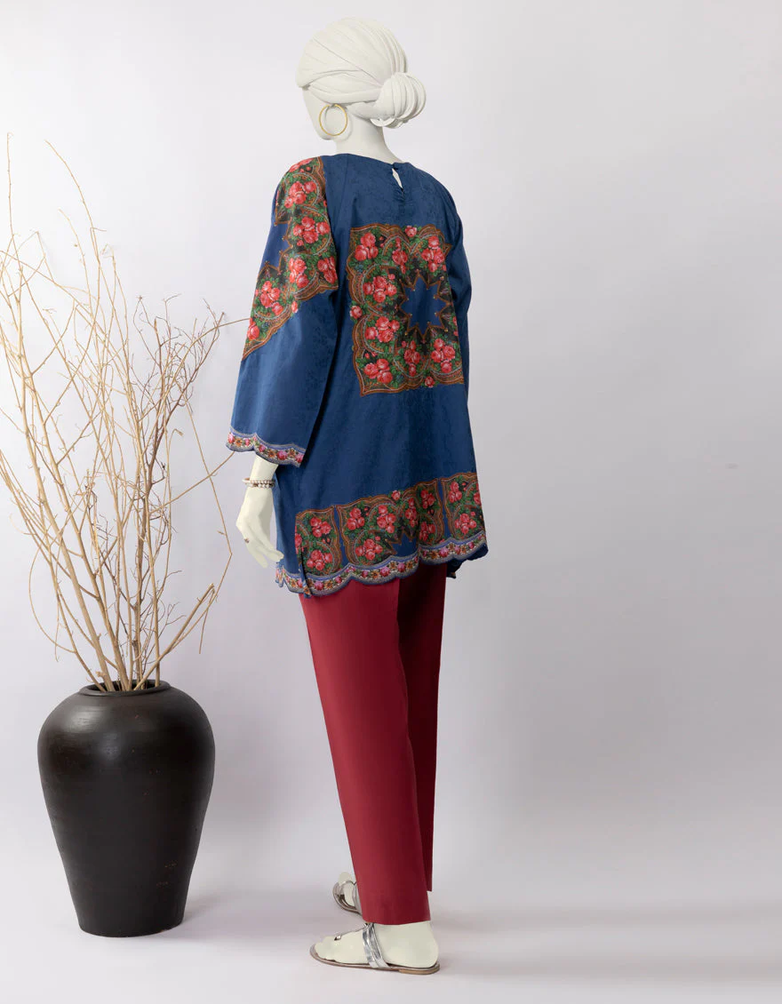 BLUE DOBBY KURTI | JJLK-S-JSS-25-435 FB/MODERN PATCH-03 - Image 2