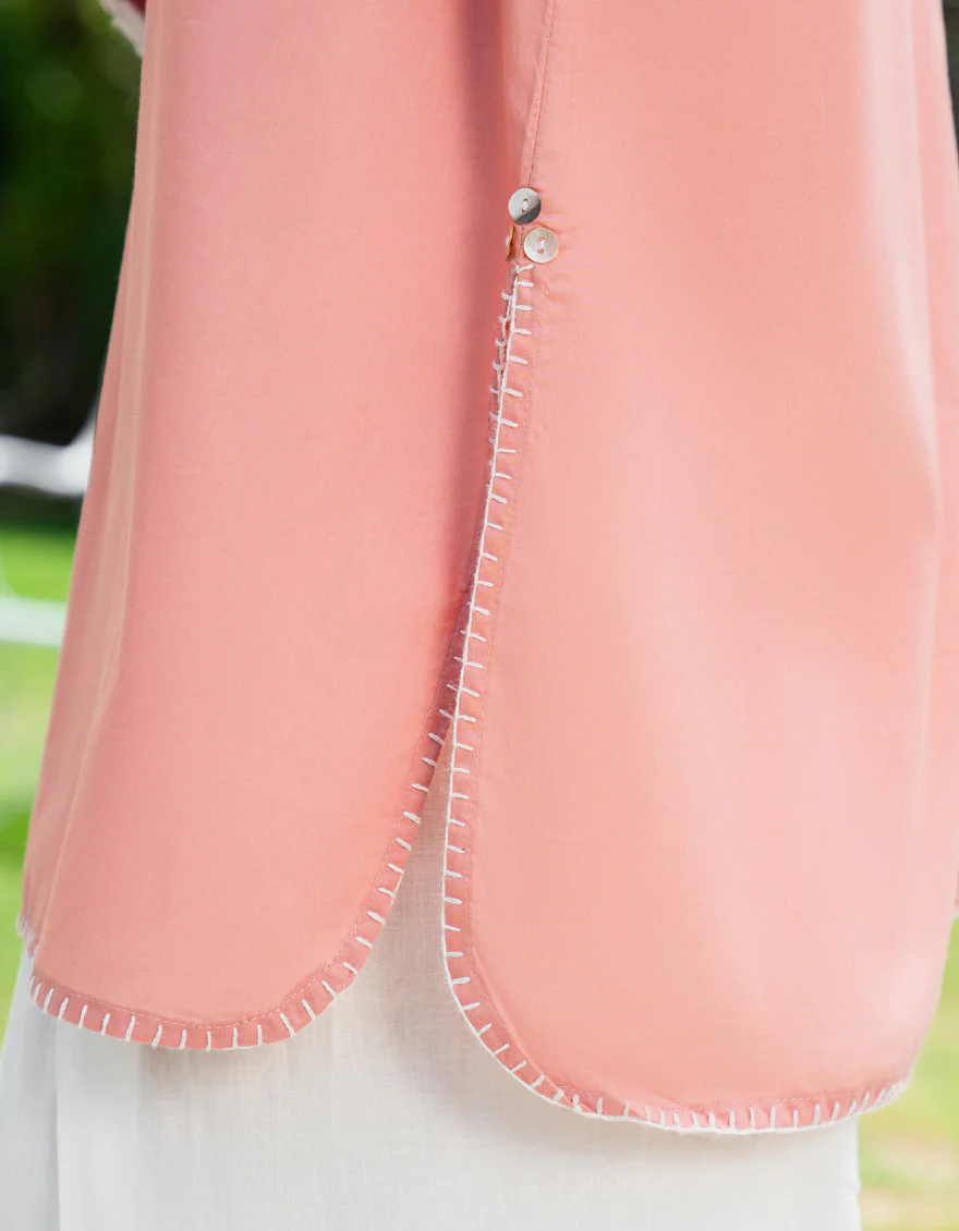 PEACH LAWN KURTI | JJLK-S-JSS-25-436 FB/CROCHET CHIC-01 - Image 3