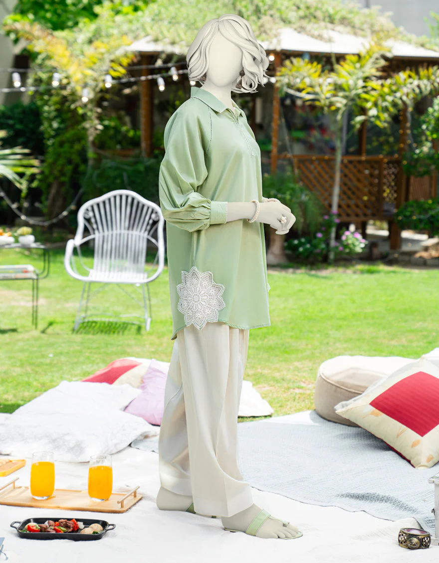 GREEN LAWN KURTI | JJLK-S-JSS-25-437 FB/CROCHET CHIC-02 - Image 2