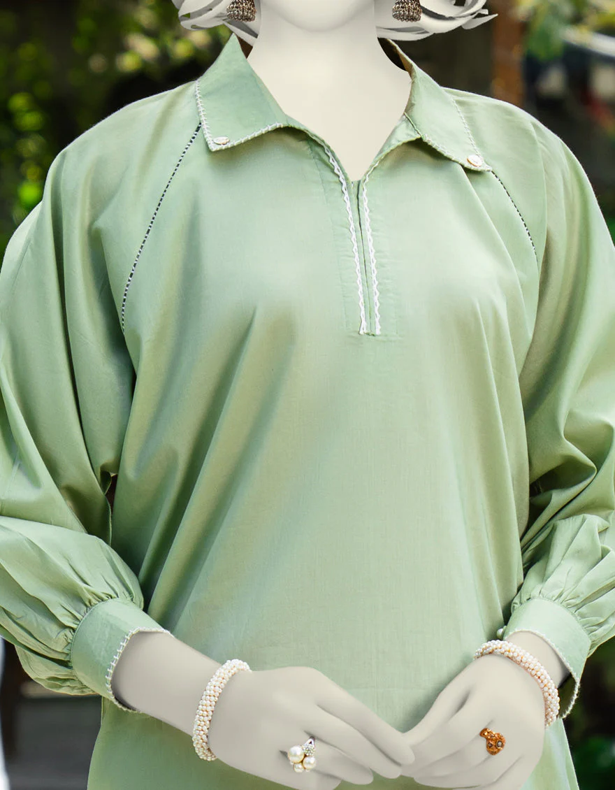 GREEN LAWN KURTI | JJLK-S-JSS-25-437 FB/CROCHET CHIC-02 - Image 3