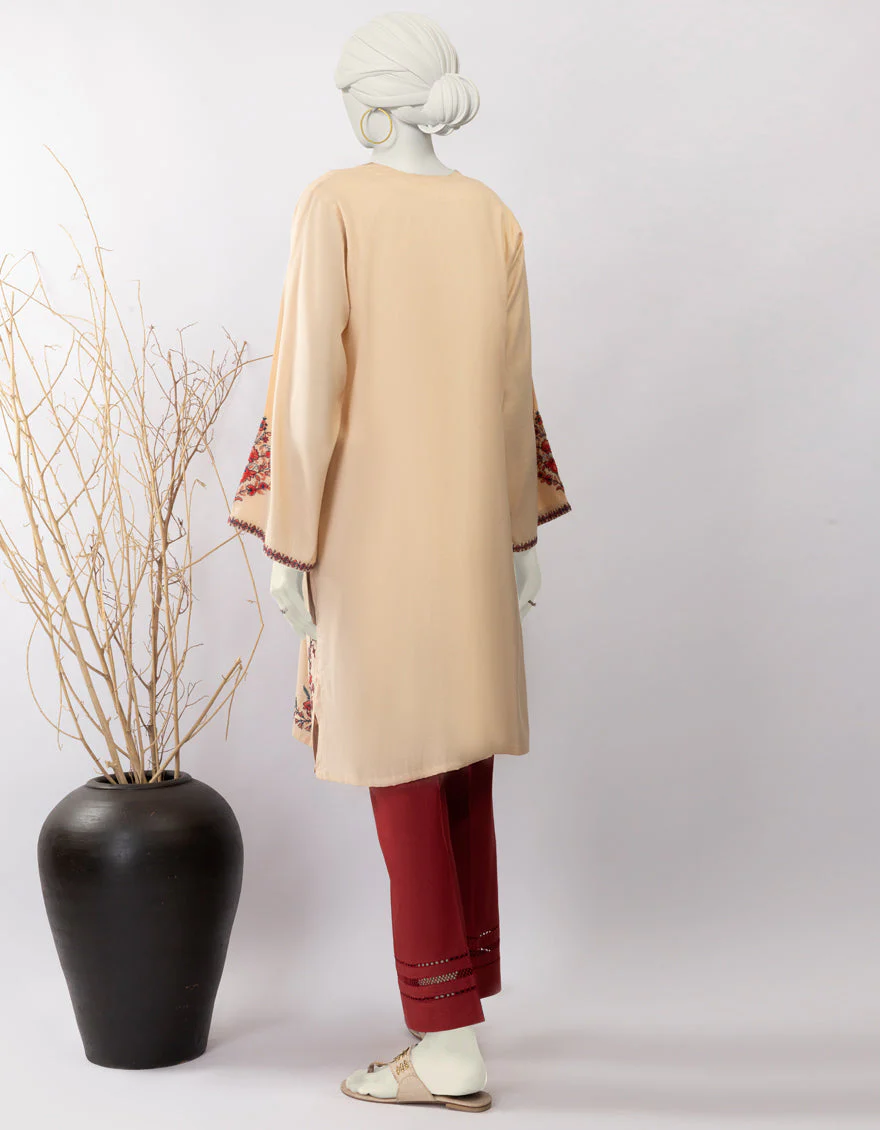 BEIGE SILK KURTI | JJLK-S-JSS-25-445 FB/TIMELESS THREADS-01 - Image 2