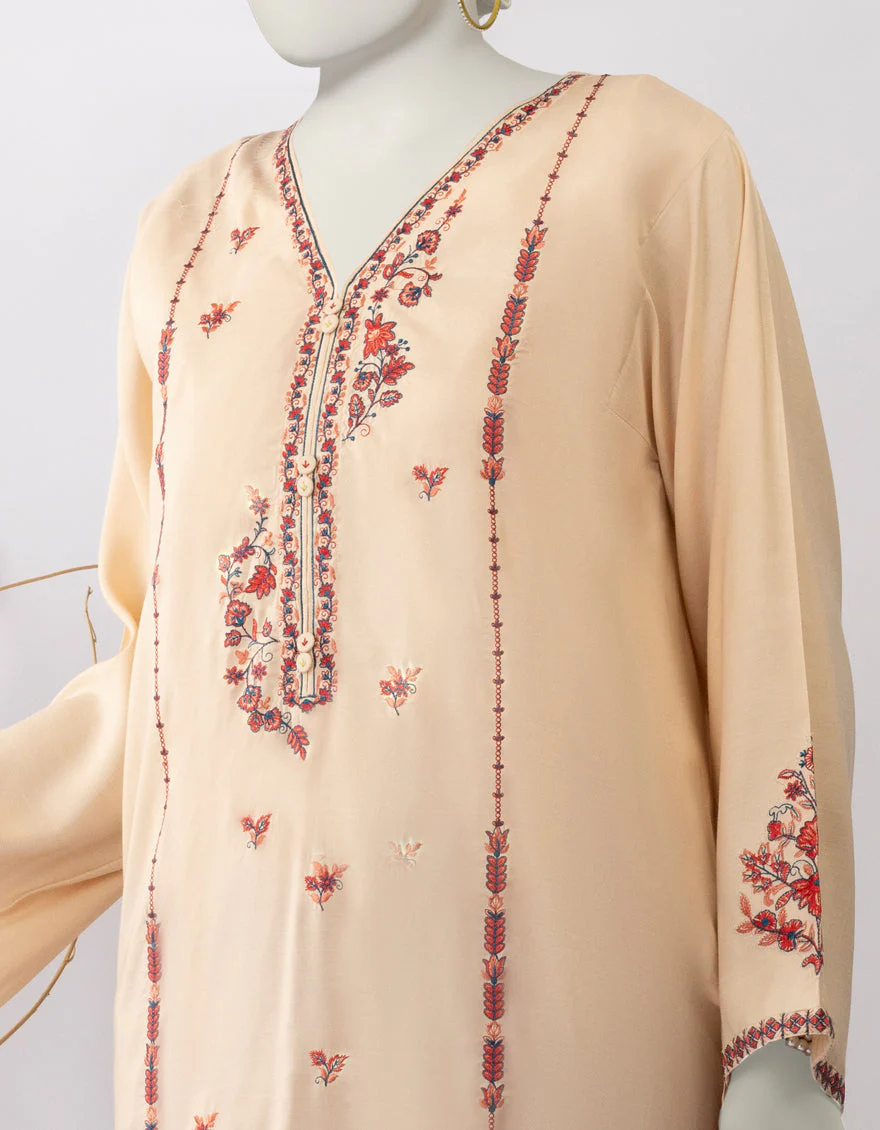 BEIGE SILK KURTI | JJLK-S-JSS-25-445 FB/TIMELESS THREADS-01 - Image 3