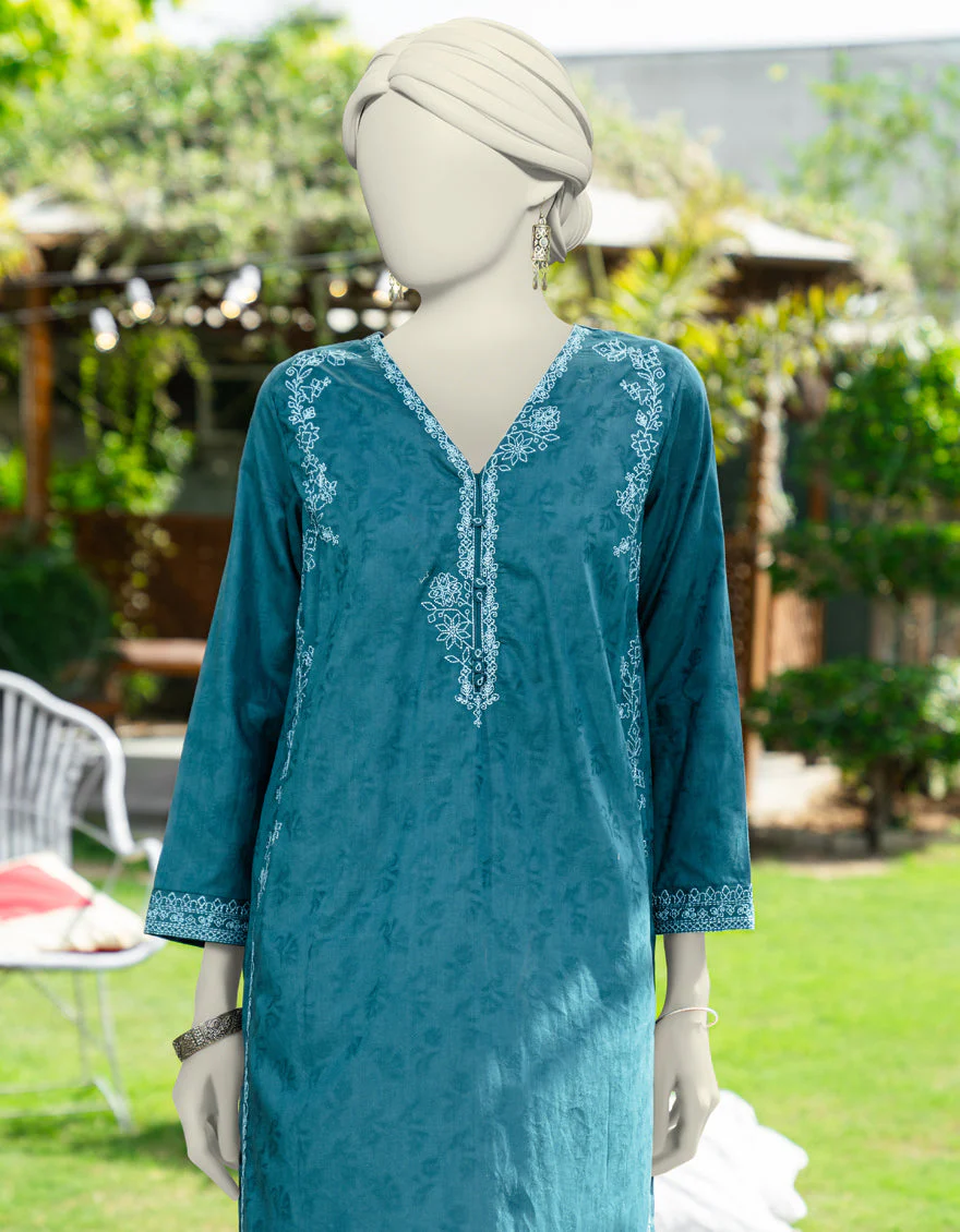 BLUE DOBBY KURTI | JJLK-S-JSS-25-449 FB/CLEAN LINES-02 - Image 2
