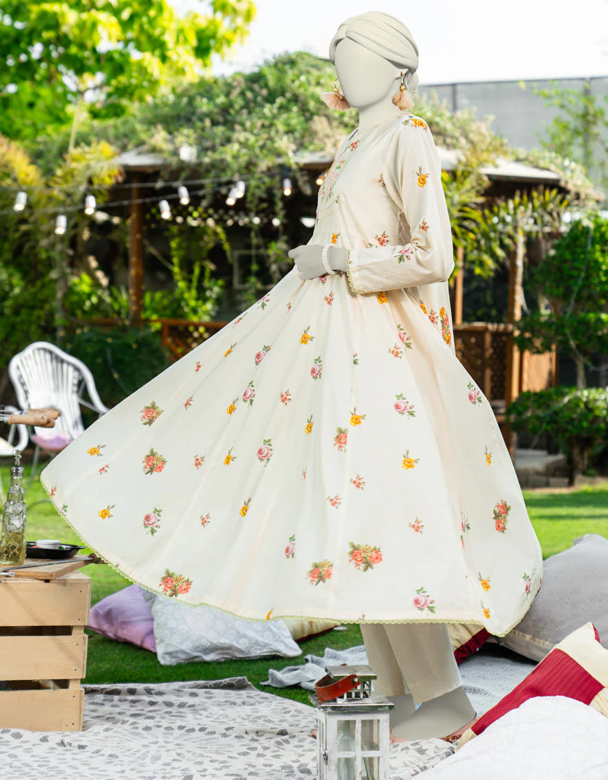 BEIGE LAWN KURTI | JJLK-S-JSS-25-452 FB/CRUSHED FLORAL-02 - Image 4