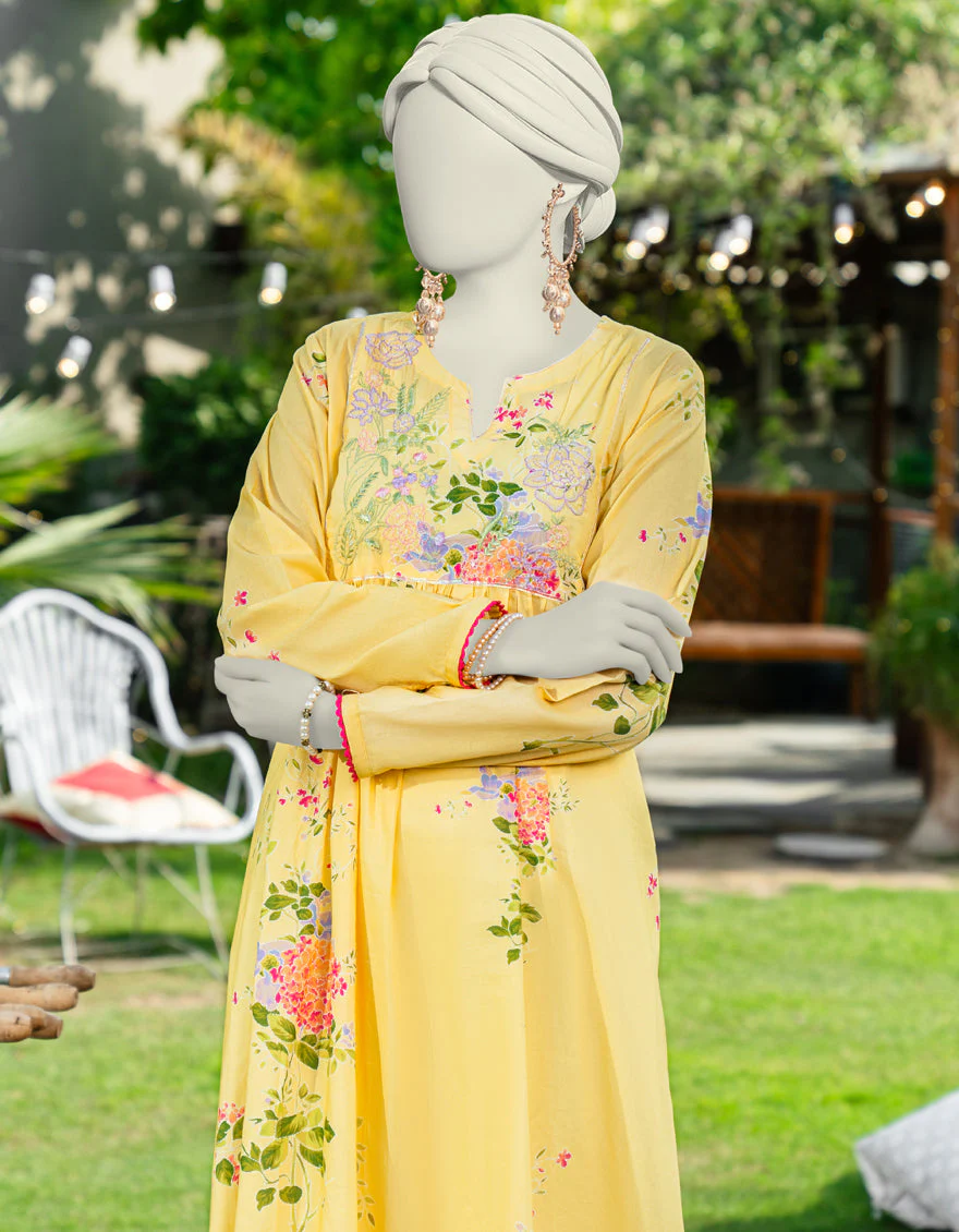YELLOW LAWN KURTI | JJLK-S-JSS-25-453 FB/CRUSHED FLORAL-03 - Image 2