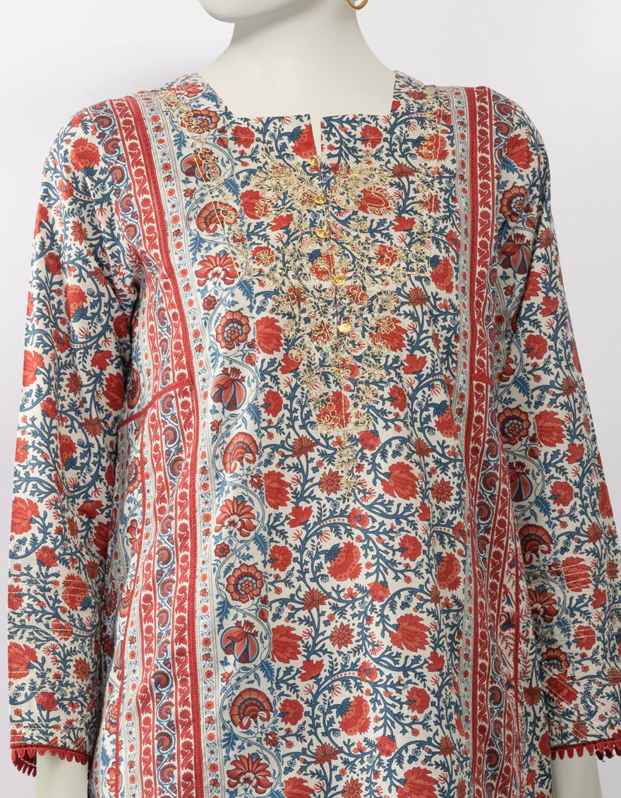 MULTICOLOR LAWN KURTI | JJLK-S-JSS-25-455-B FB/TWO PRINT-1B - Image 3