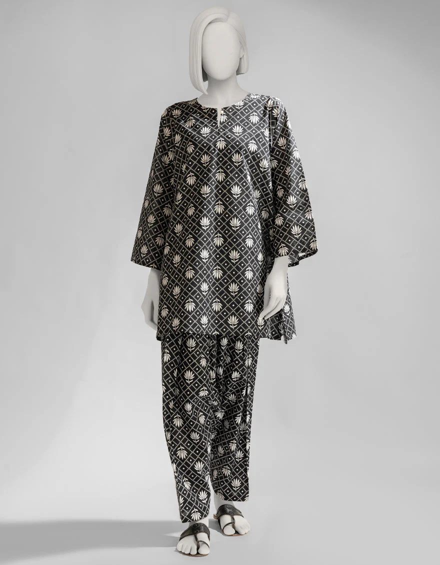 BLACK LAWN KURTI | JJLK-S-JSS-25-496 FB