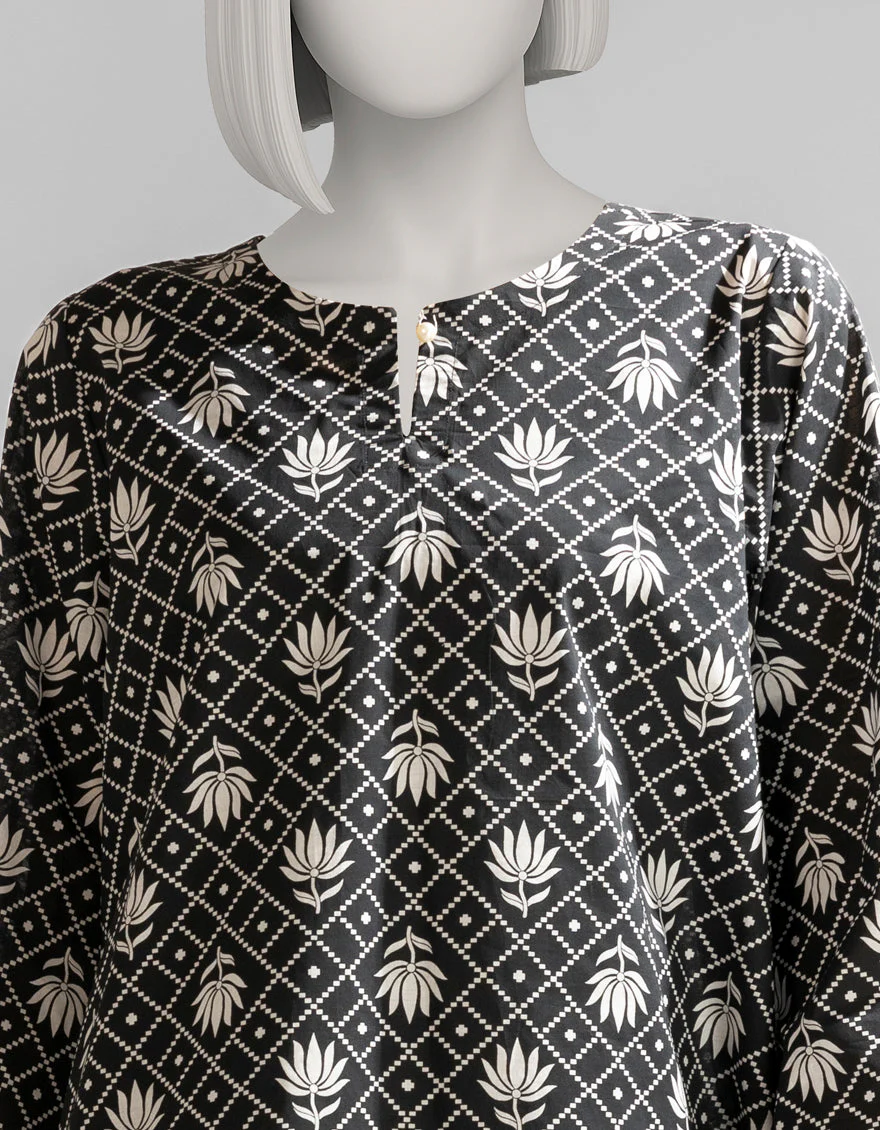 BLACK LAWN KURTI | JJLK-S-JSS-25-496 FB - Image 4