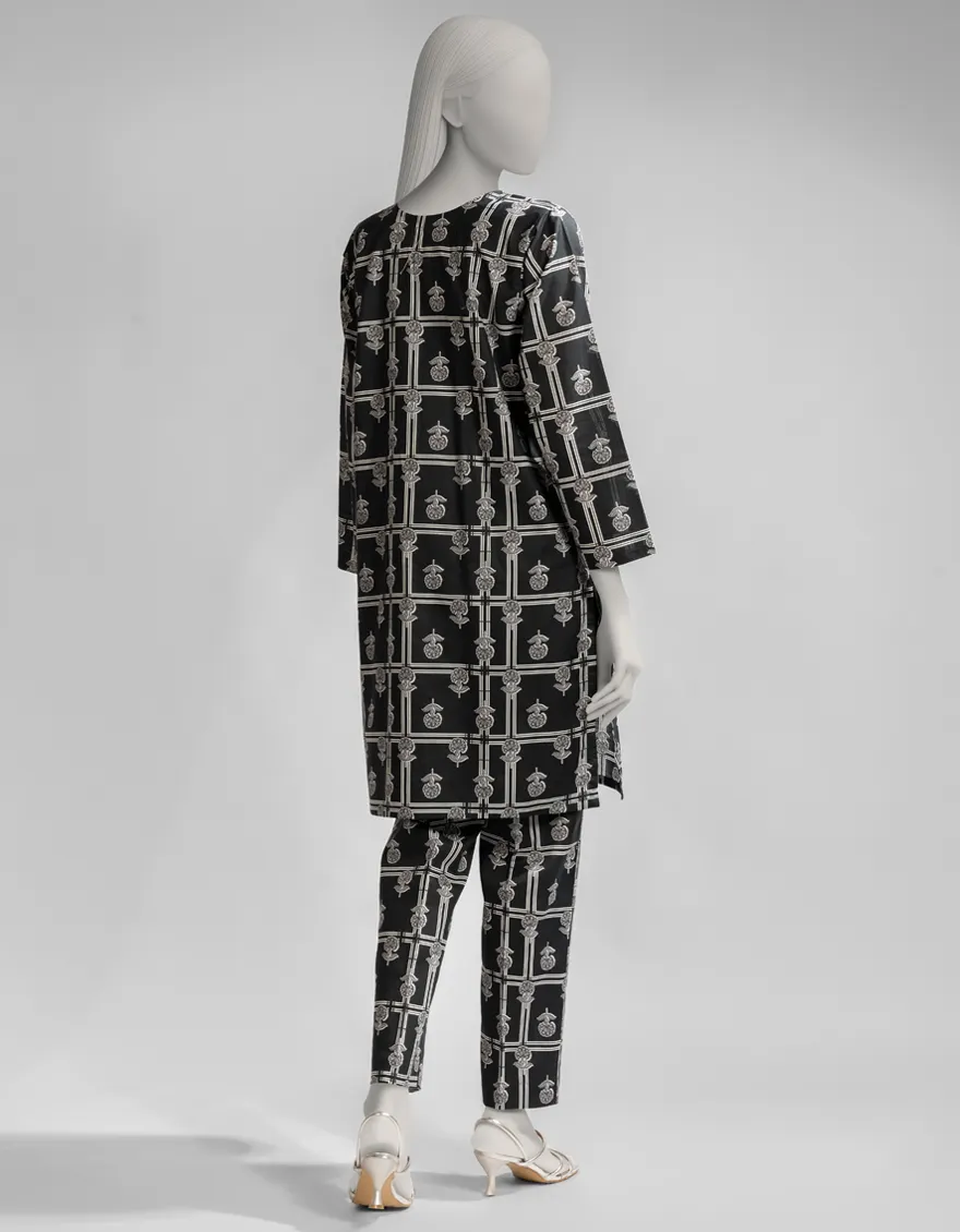 BLACK LAWN KURTI | JJLK-S-JSS-25-499 FB/ESSENTIAL-59 - Image 2