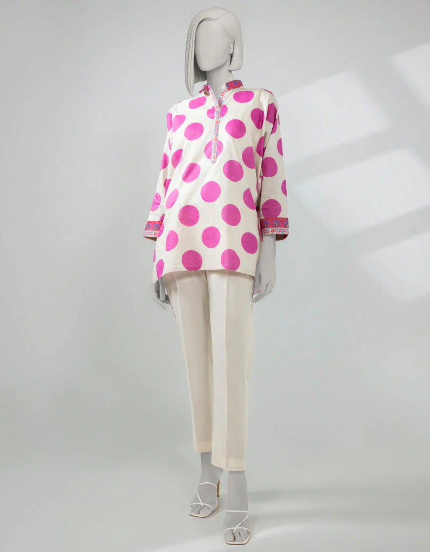 WHITE LAWN KURTI | JJLK-S-JSS-25-511 FB/POLKA-2