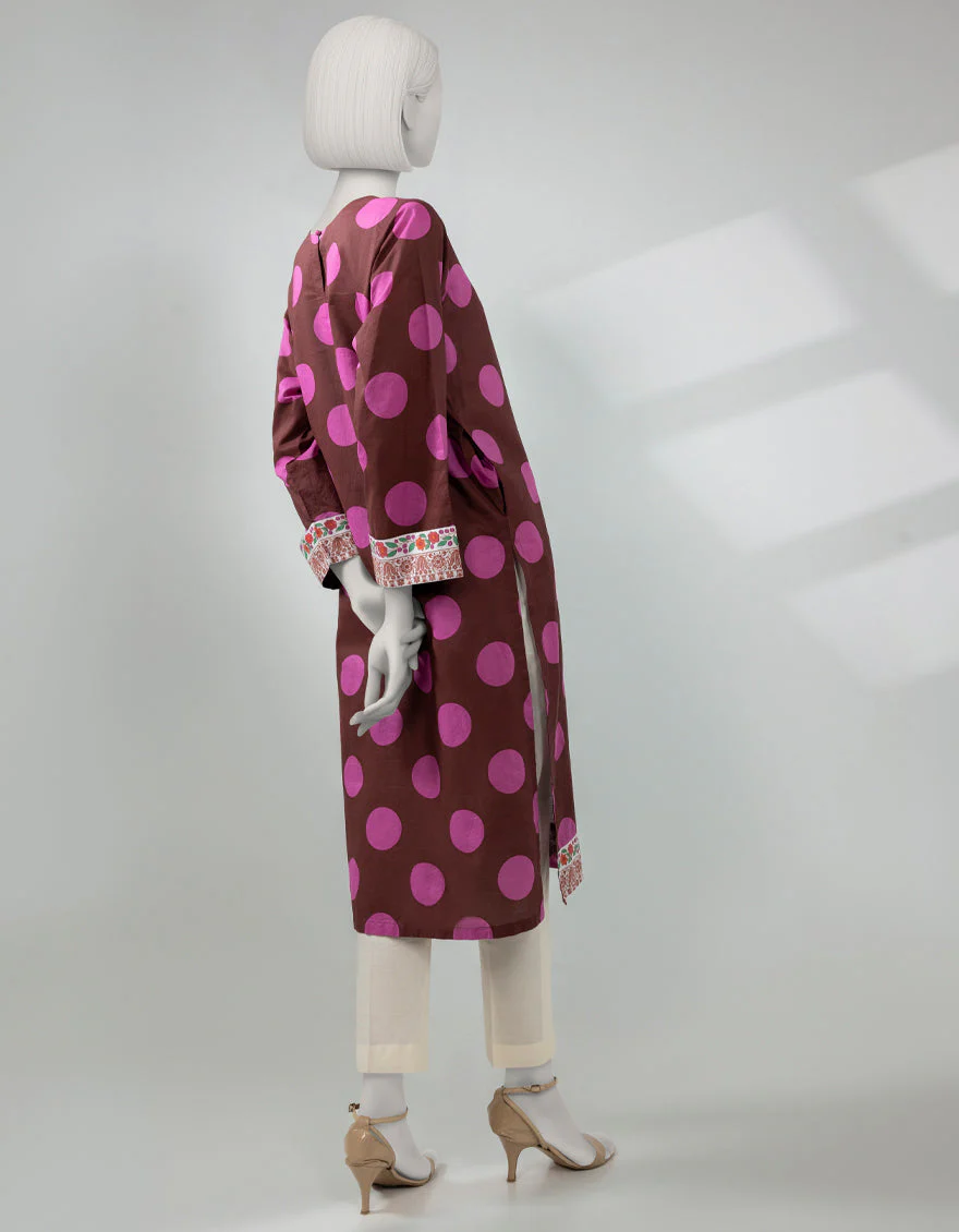 BROWN LAWN KURTI | JJLK-S-JSS-25-514 FB/POLKA-5 - Image 2