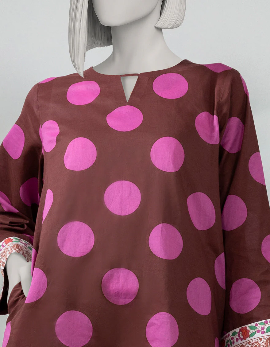 BROWN LAWN KURTI | JJLK-S-JSS-25-514 FB/POLKA-5 - Image 4