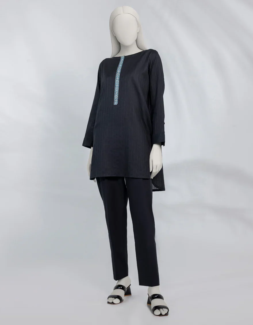 BLACK DOBBY KURTI | JJLK-S-JSS-25-517 FB/ORNATE THREADS-03