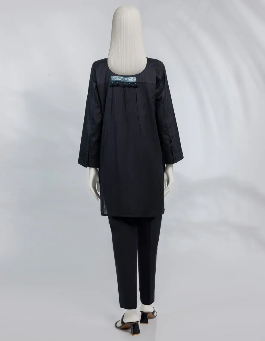 BLACK DOBBY KURTI | JJLK-S-JSS-25-517 FB/ORNATE THREADS-03 - Image 2