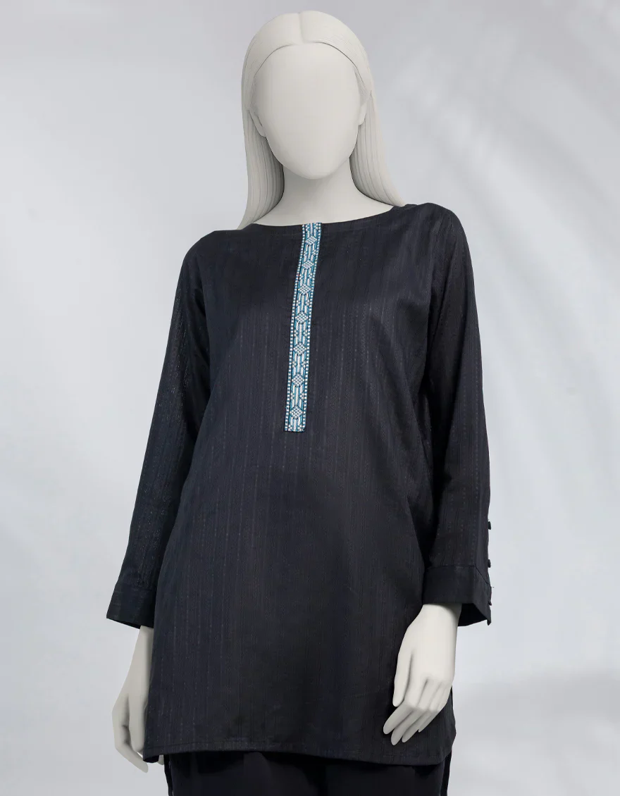 BLACK DOBBY KURTI | JJLK-S-JSS-25-517 FB/ORNATE THREADS-03 - Image 3