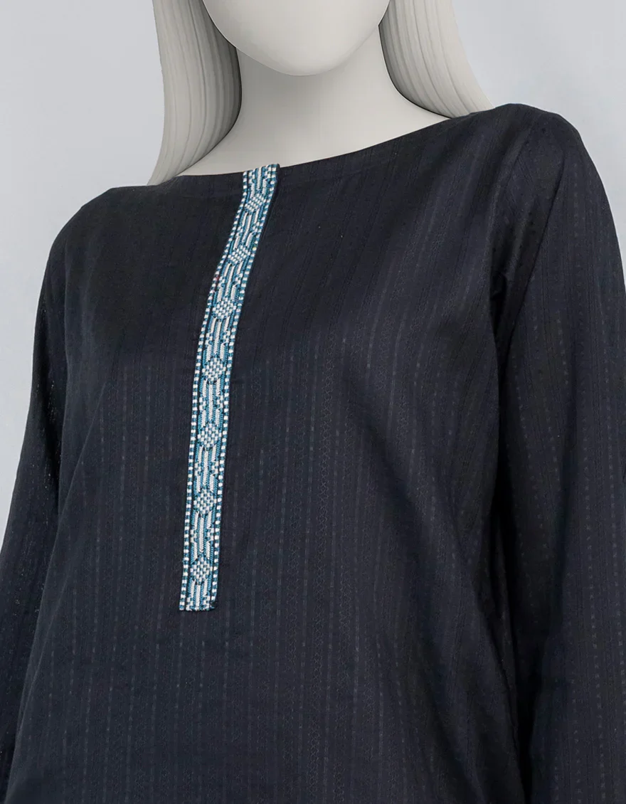 BLACK DOBBY KURTI | JJLK-S-JSS-25-517 FB/ORNATE THREADS-03 - Image 4