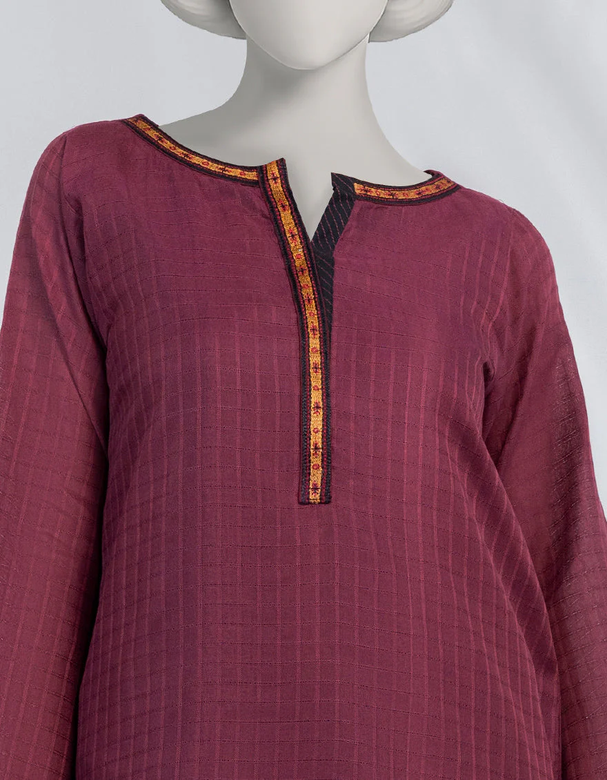 MAGENTA DOBBY KURTI | JJLK-S-JSS-25-518 FB/ORNATE THREADS-04 - Image 4
