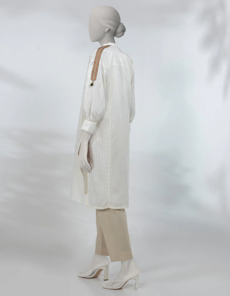 BEIGE DOBBY KURTI | JJLK-S-JSS-25-519 FB/ORNATE THREADS-05 - Image 2
