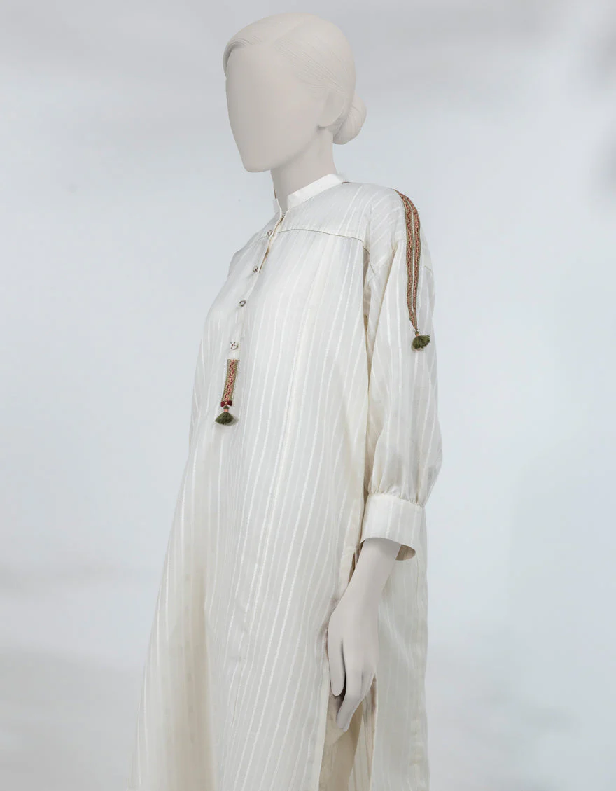 BEIGE DOBBY KURTI | JJLK-S-JSS-25-519 FB/ORNATE THREADS-05 - Image 3