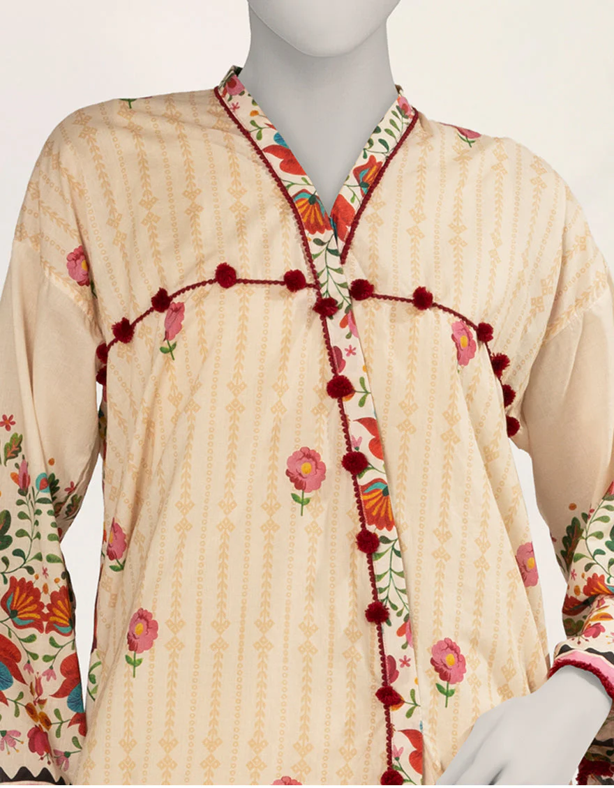 BEIGE LAWN KURTI | JJLK-S-JSS-25-526 FB/POLISH-1 - Image 4