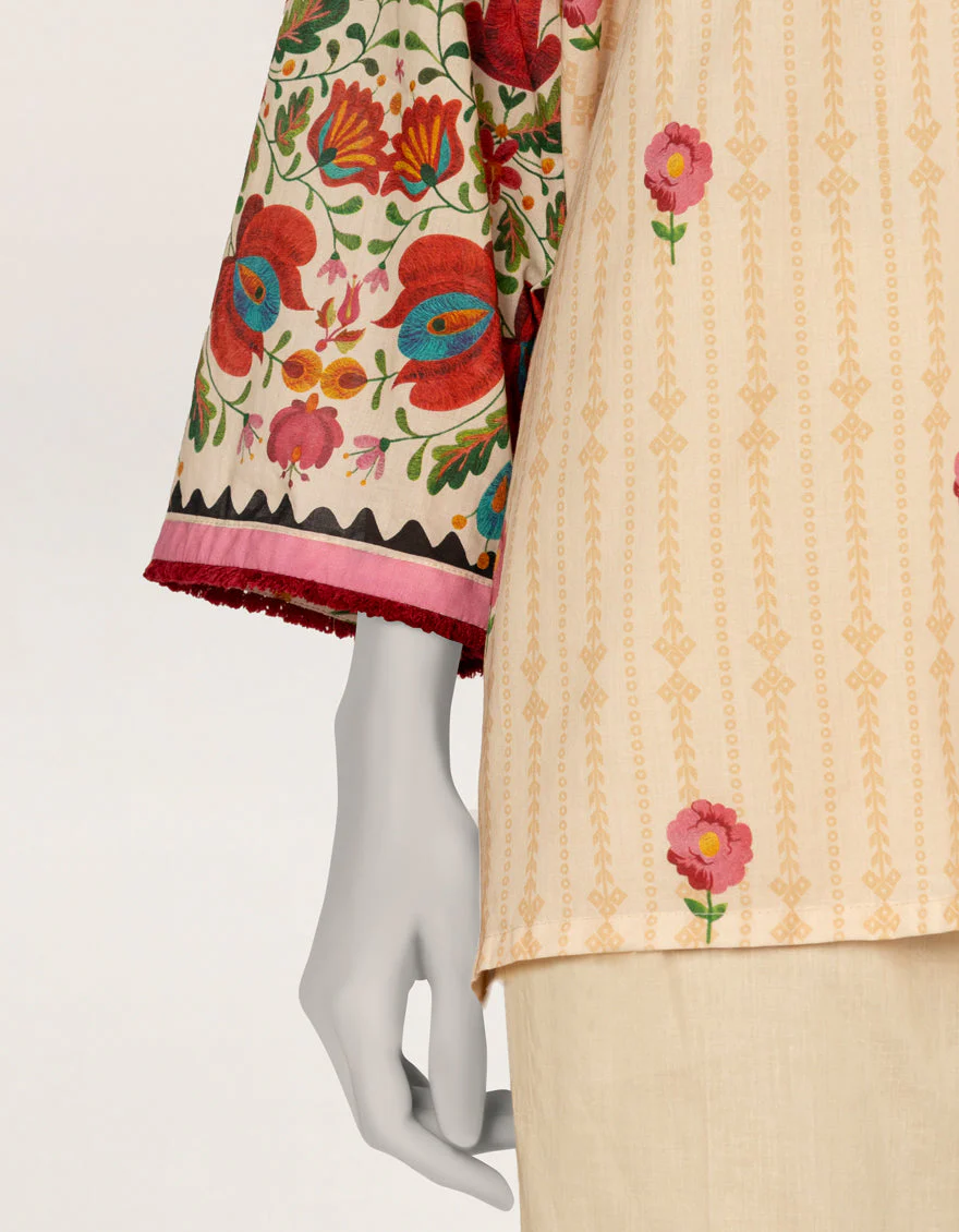 BEIGE LAWN KURTI | JJLK-S-JSS-25-526 FB/POLISH-1 - Image 5