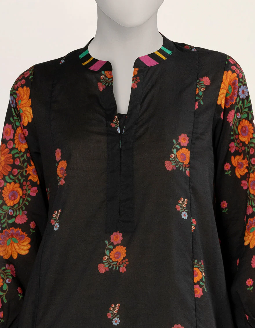 BLACK LAWN KURTI | JJLK-S-JSS-25-528 FB/POLISH-3 - Image 5