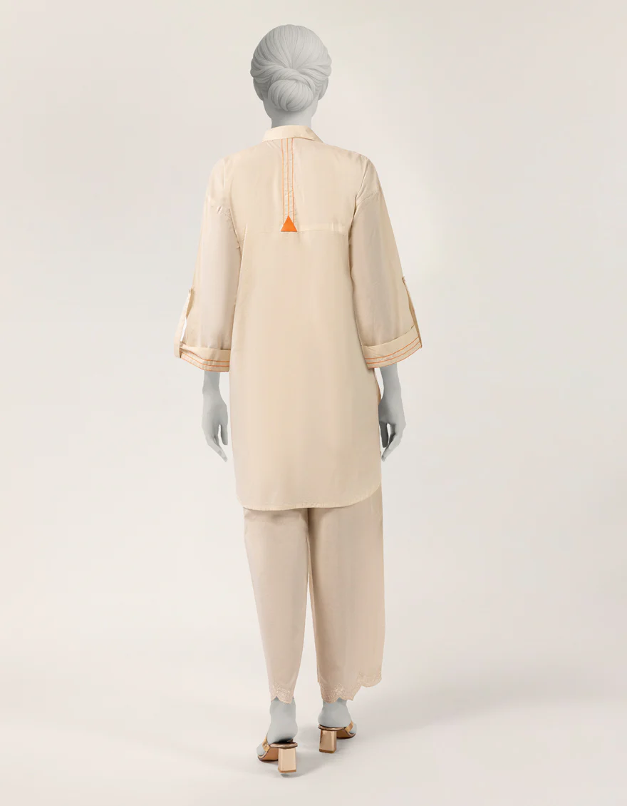 OFF WHITE DOBBY KURTI | JJLK-S-JSS-26-539 FB/ECO-CONCIOUS-GEN-03 - Image 2