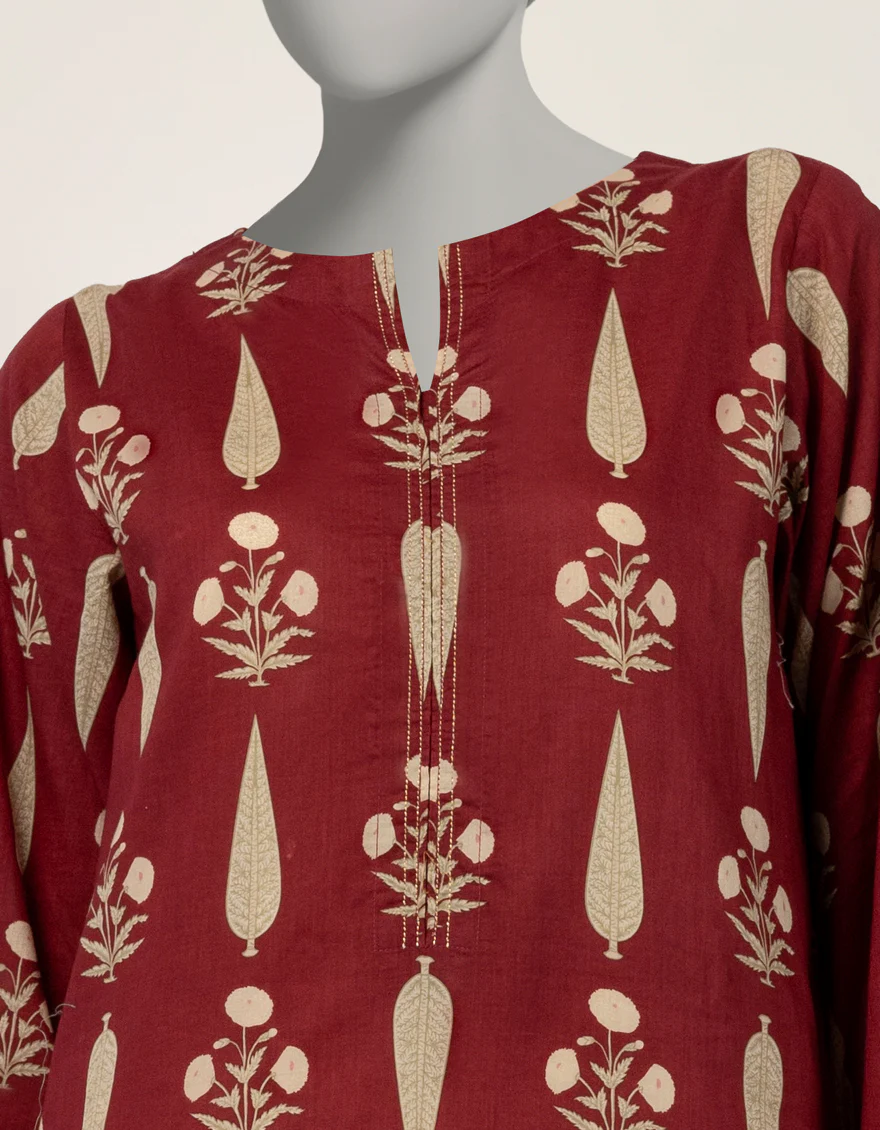 MAROON LAWN KURTI | JJLK-S-JSS-26-584 FB/ASSORTMENT-26 - Image 4