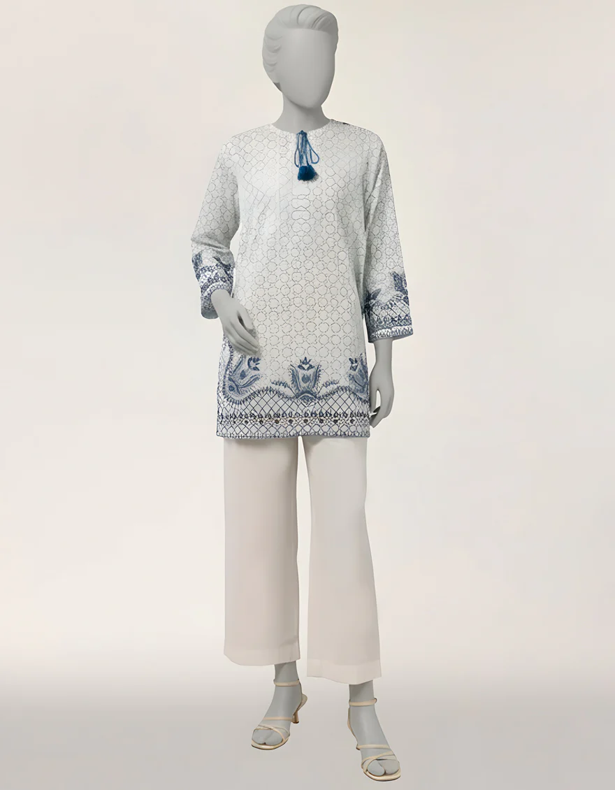 WHITE LAWN KURTI | JJLK-S-JSS-26-601 FB/ASSORTMENT-13