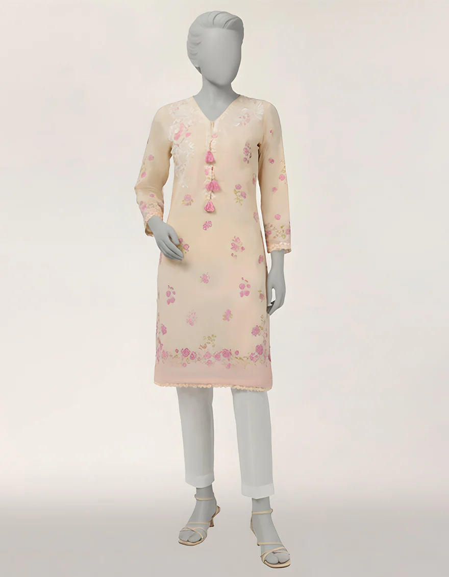 BEIGE LAWN KURTI | JJLK-S-JSS-26-602 FB/ASSORTMENT-14