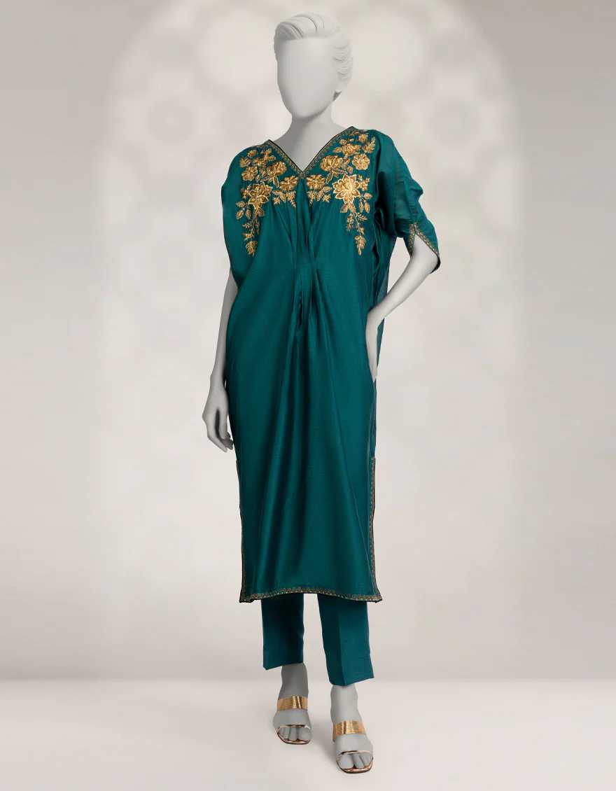 GREEN COTTON KURTI | JJLK-W-JFS-25-226 FB/ELFESYA-06
