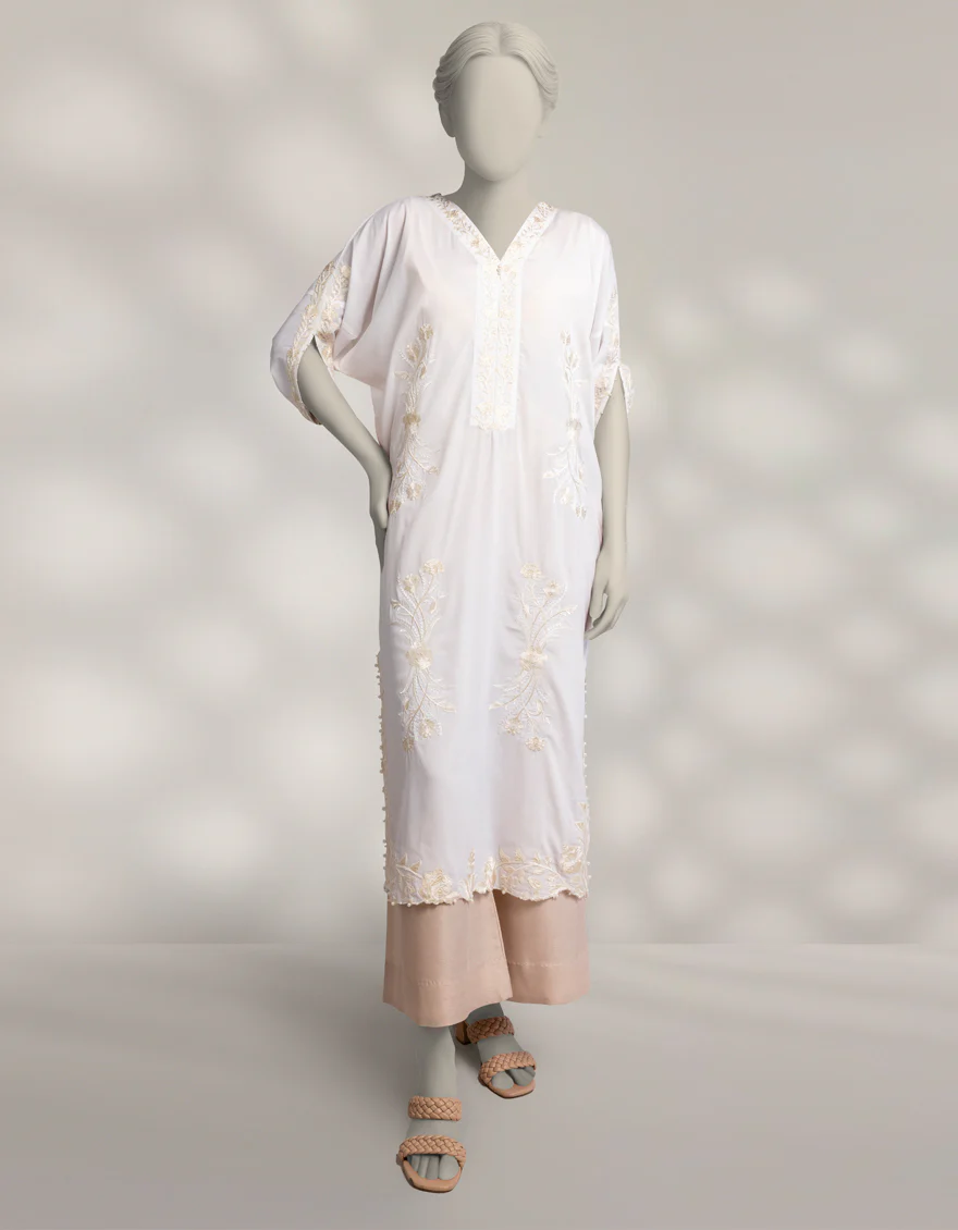 WHITE SILK KURTI | JJLK-W-JFS-25-229 FB/BREEZE-3