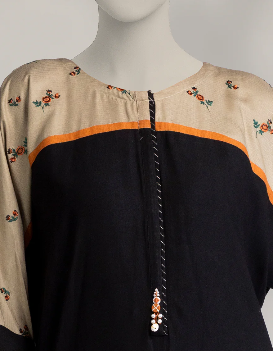 BLACK PASHMINA KURTI | JJLK-W-JSS-25-562 FB/VIBRANT BANDS-01 - Image 4