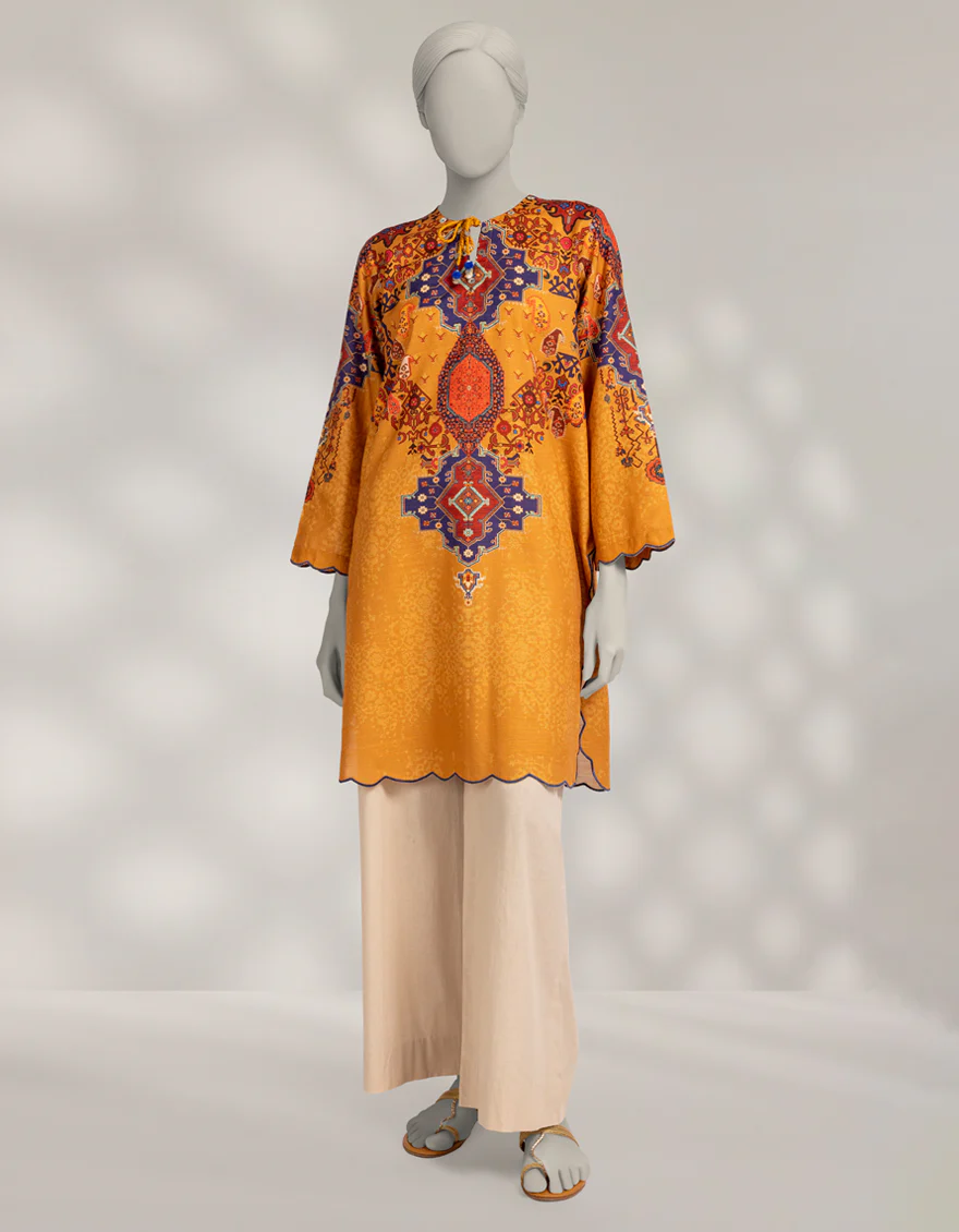 CHROME KHADDAR SLUB KURTI | JJLK-W-JSS-25-569 FB/MOROCCAN RUG-04
