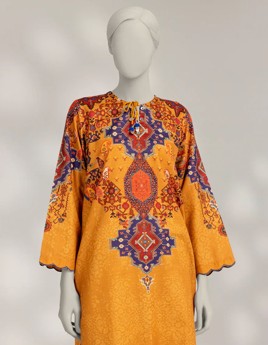 CHROME KHADDAR SLUB KURTI | JJLK-W-JSS-25-569 FB/MOROCCAN RUG-04 - Image 2
