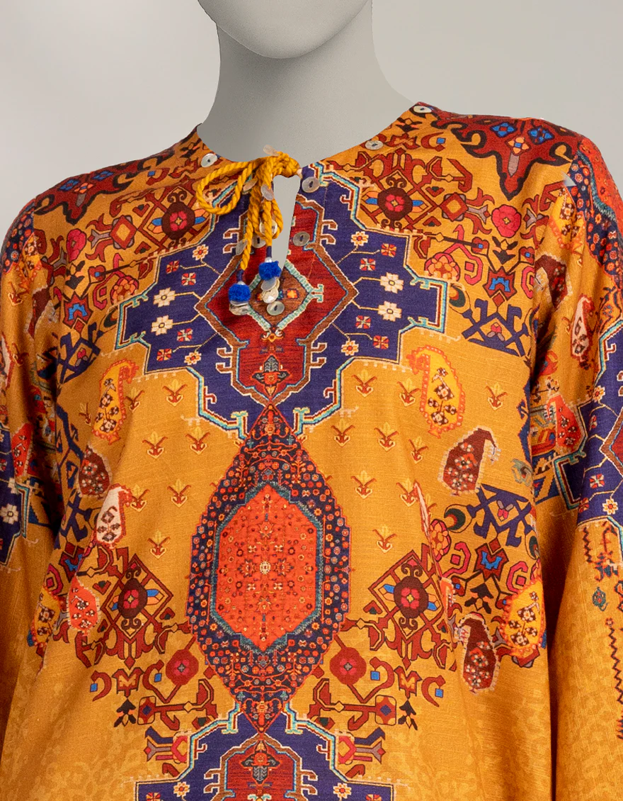 CHROME KHADDAR SLUB KURTI | JJLK-W-JSS-25-569 FB/MOROCCAN RUG-04 - Image 4