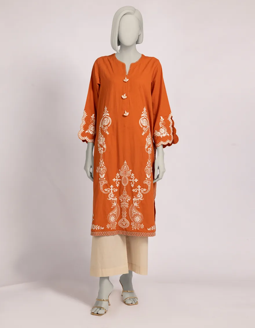 ORANGE DOBBY KURTI | JJLK-W-JSS-25-573 FB/FOLK PAISLY-4