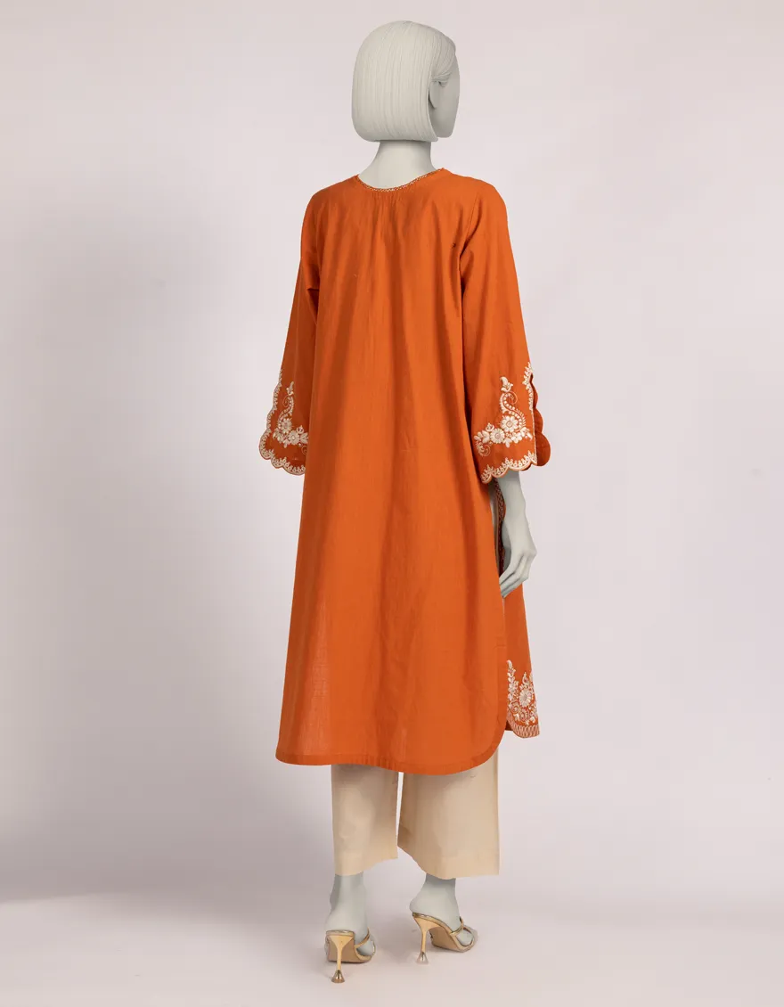 ORANGE DOBBY KURTI | JJLK-W-JSS-25-573 FB/FOLK PAISLY-4 - Image 3