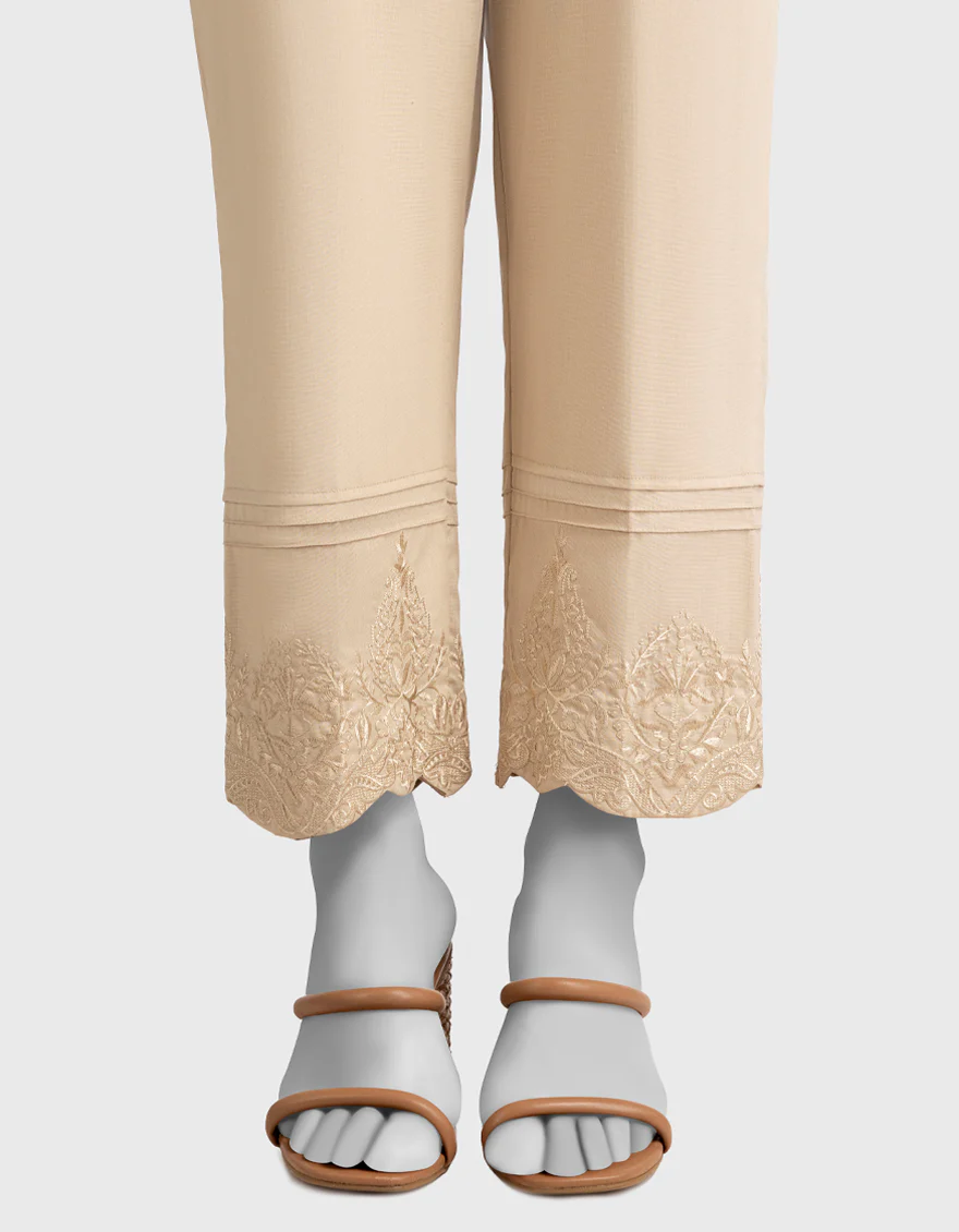 BEIGE CAMBRIC TROUSERS | JJLT-W-25-8067-D FB/EMB-T-04