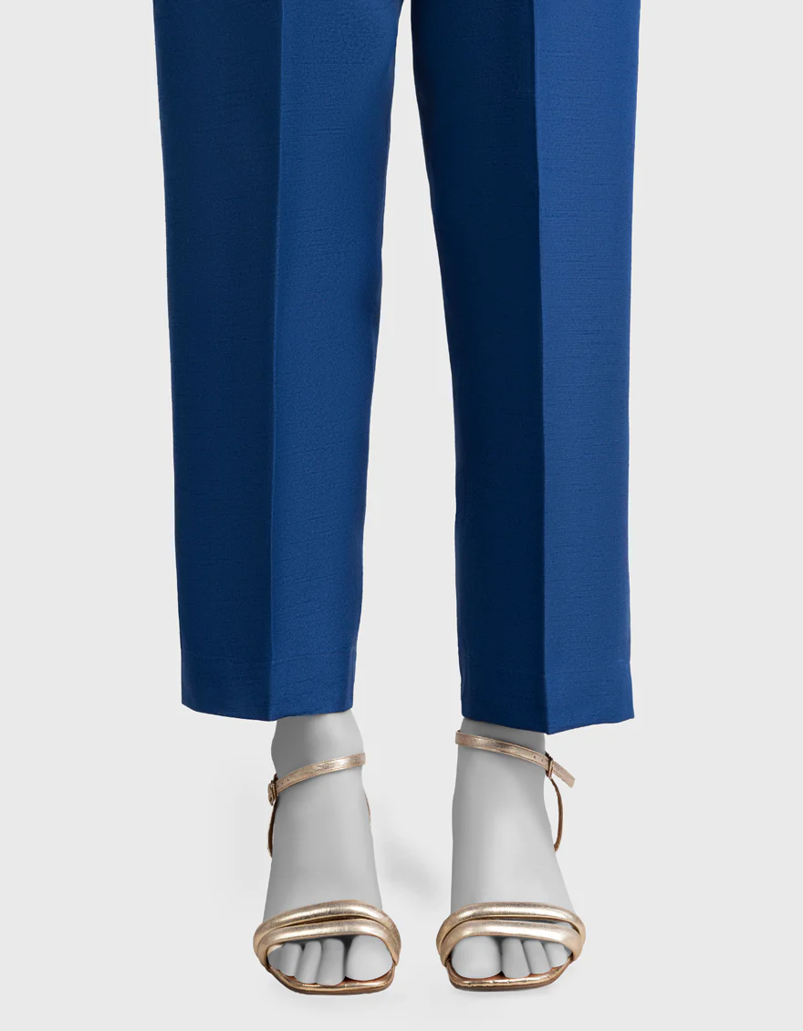 BLUE RAW SILK TROUSERS | JJLT-W-25-8073 FB/ELFESYA-04