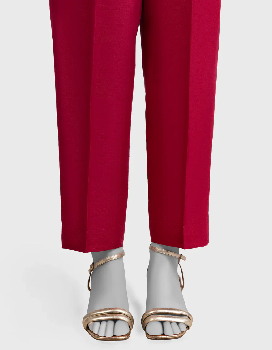MAROON RAW SILK TROUSERS | JJLT-W-25-8074 FB/ELFESYA-05