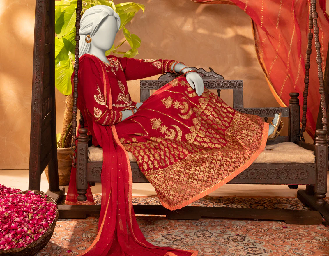 MAROON PAPER COTTON 3PC STITCHED | JJPW-S-JPS-25-3901 FB/DANEEN-1 - Image 3