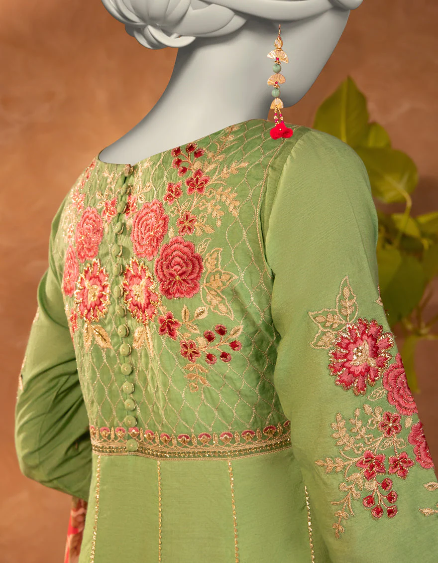 GREEN COTTON SILK 3PC STITCHED | JJPW-S-JPS-25-3908 FB/DANEEN-8 - Image 4