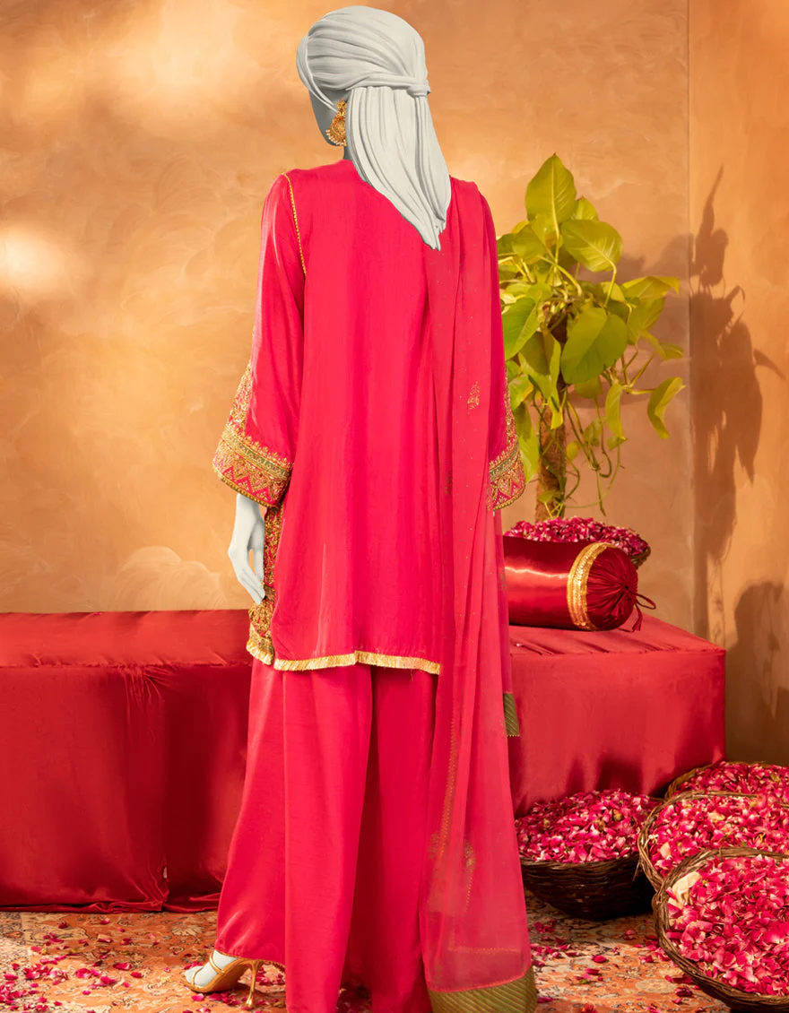 PINK RAW SILK 3PC STITCHED | JJPW-S-JPS-25-3916 FB/INARA-02 - Image 3