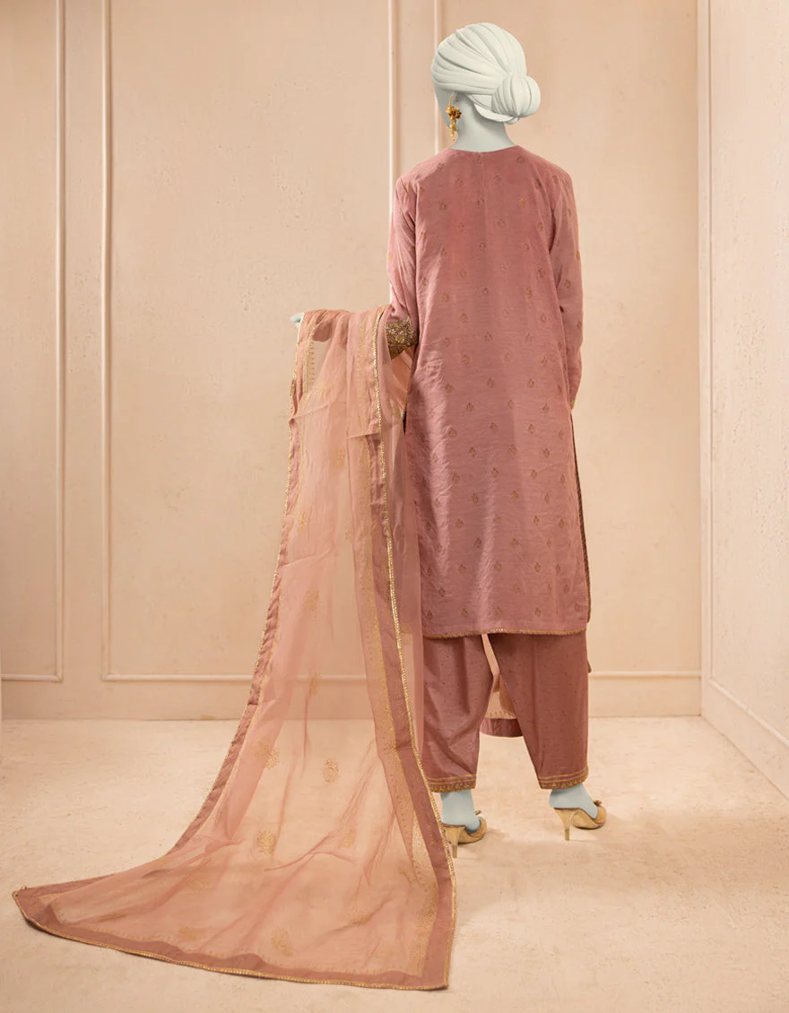 PINK PAPER COTTON 3PC STITCHED | JJPW-S-JPS-25-3927 FB/DANEEN-03 - Image 3