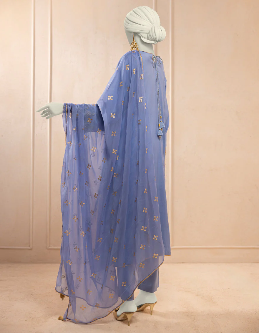 BLUE SILK 3PC STITCHED | JJPW-S-JPS-25-3932 FB/DANEEN-08 - Image 3