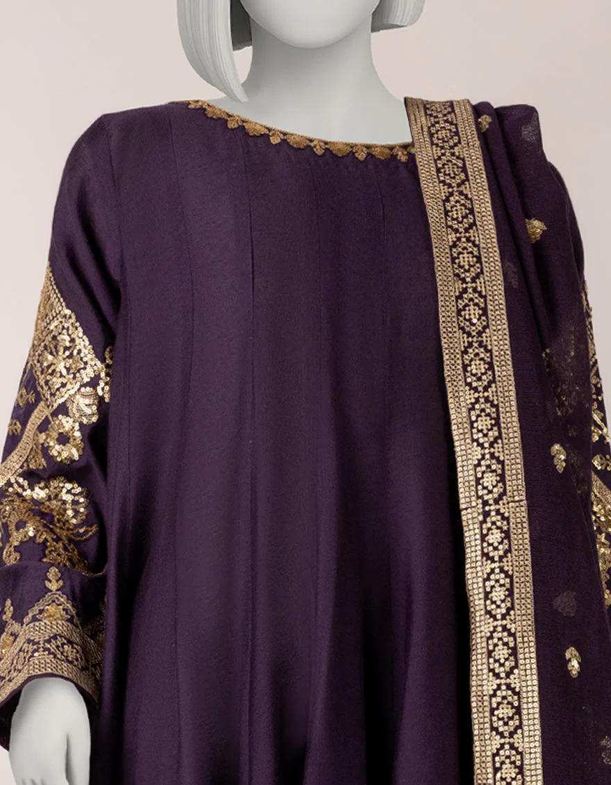 PURPLE COTTON NET 3PC STITCHED | JJPW-S-JPS-25-3942 FB/DANEEN-4 - Image 2