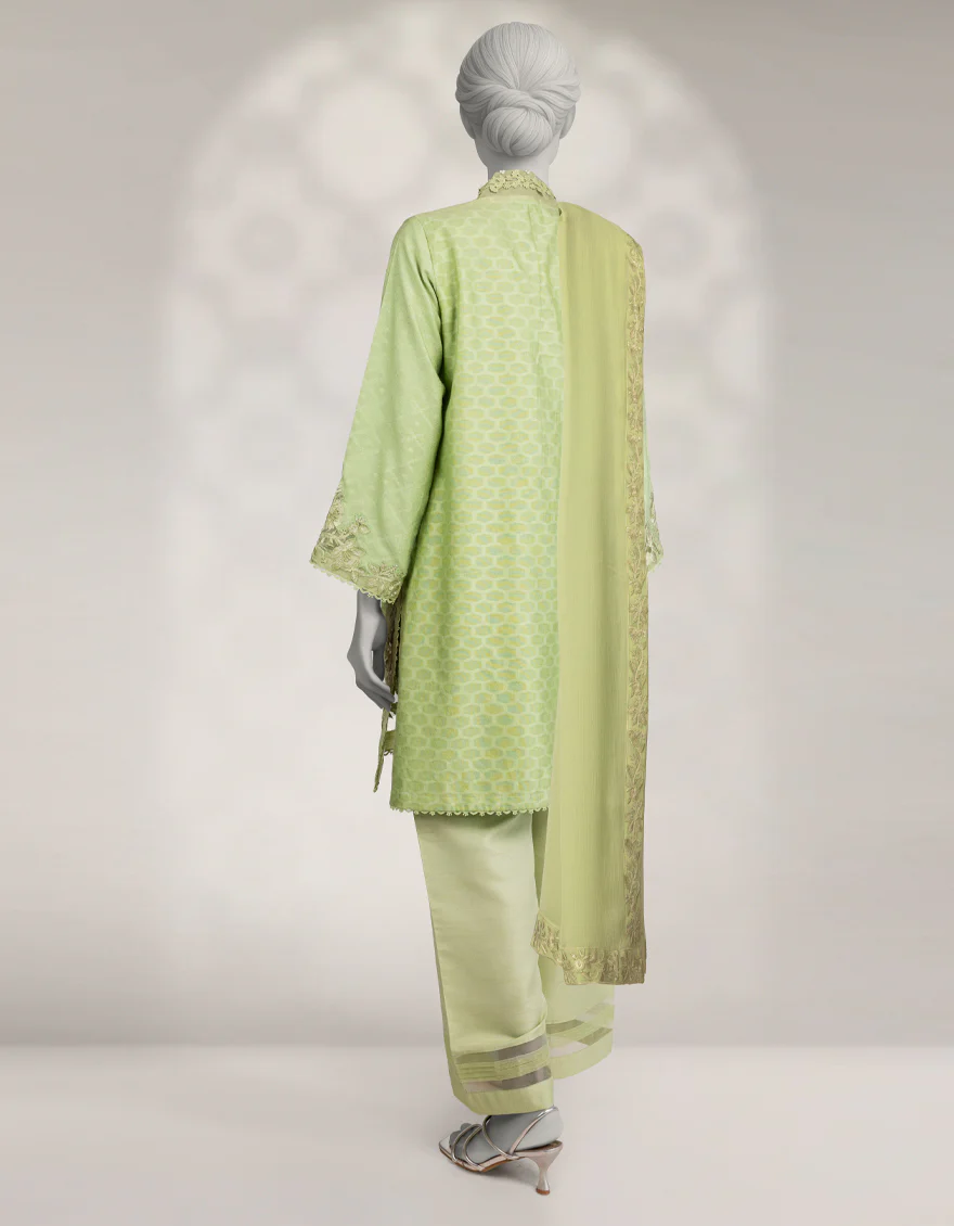 GREEN JACQUARD 3PC STITCHED | JJPW-W-JPS-25-3952 FB/MUSE-3 - Image 2