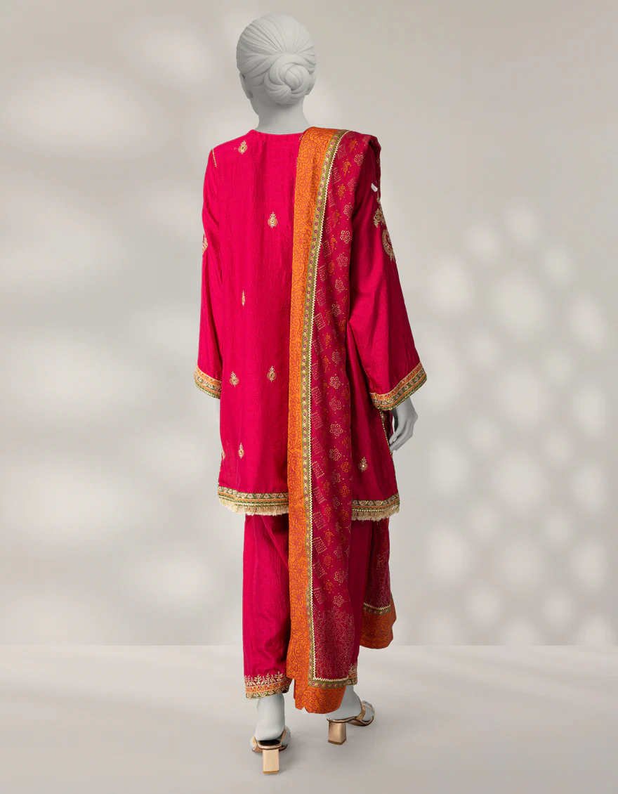 PINK RAW SILK 3PC STITCHED | JJPW-W-JPS-25-3954 FB/INARA-01 - Image 2