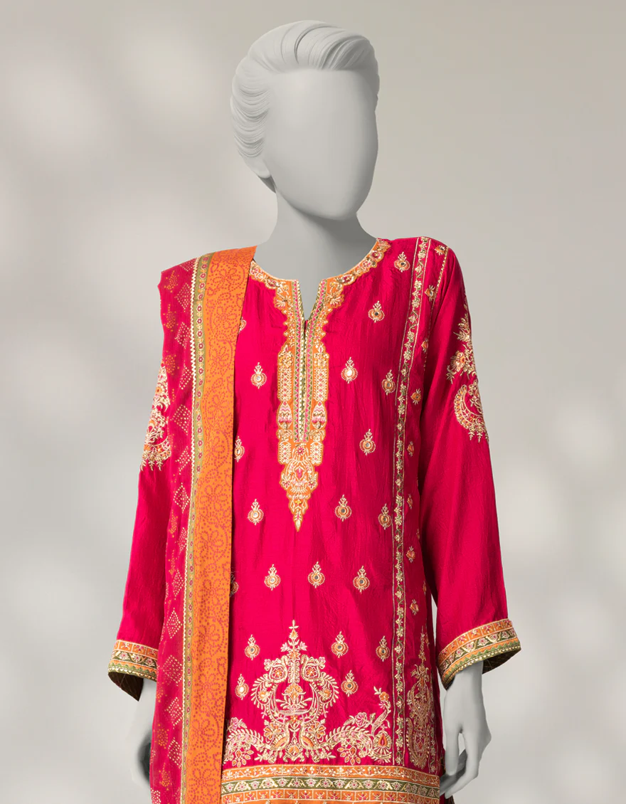 PINK RAW SILK 3PC STITCHED | JJPW-W-JPS-25-3954 FB/INARA-01 - Image 3